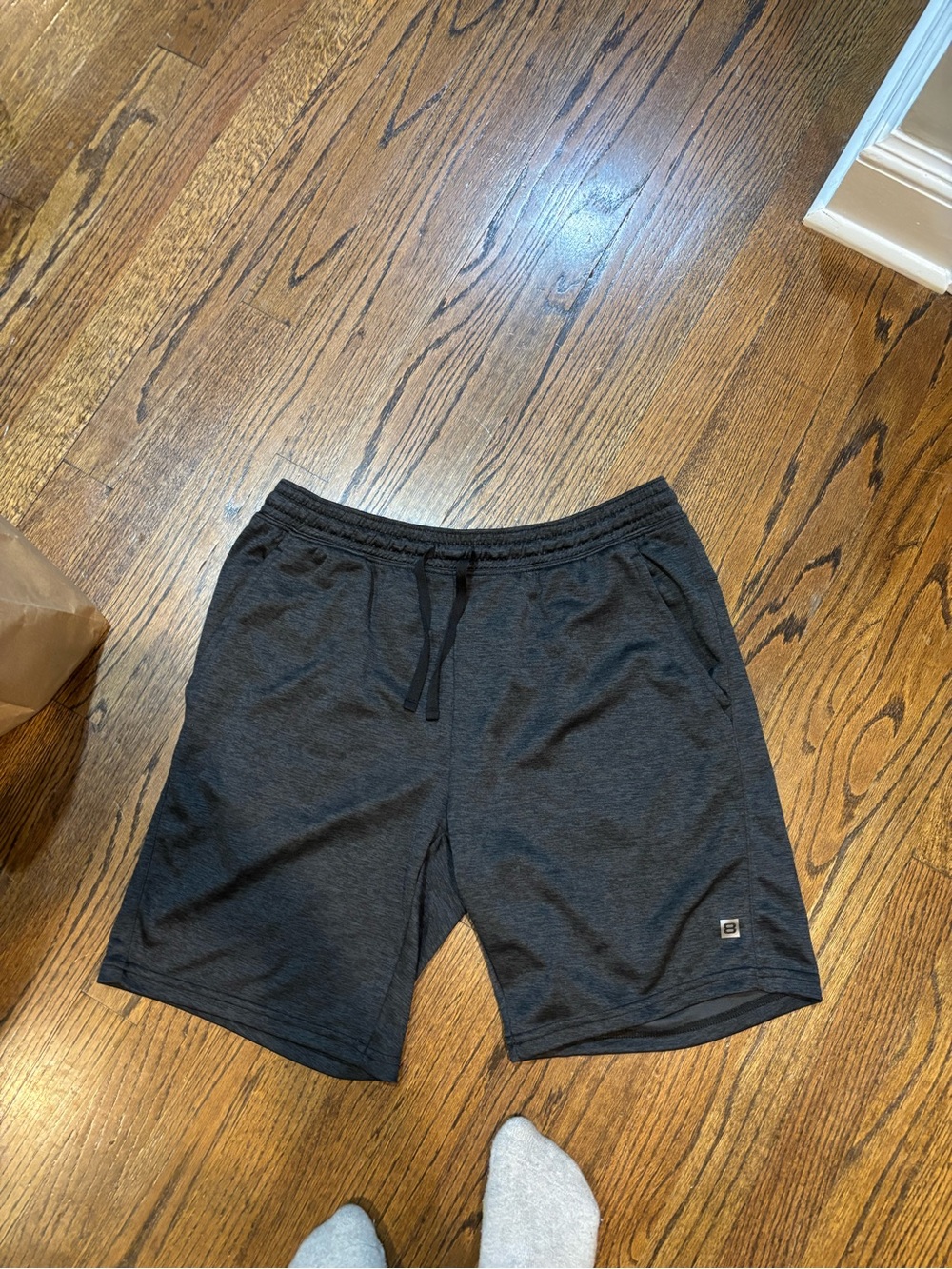Layer 8 Men's Charcoal Drawstring Athletic Shorts